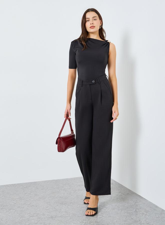 Styli Women Black Wide Leg Pants - Image 1